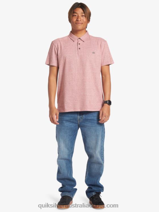 Quiksilver Men Sunset Cruise Short Sleeve Polo Shirt H2N4B478 red ochre