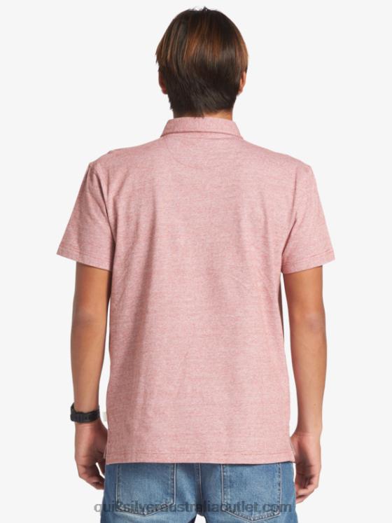 Quiksilver Men Sunset Cruise Short Sleeve Polo Shirt H2N4B478 red ochre