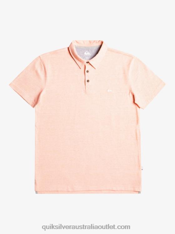 Quiksilver Men Sunset Cruise Short Sleeve Polo Shirt H2N4B480 fresh salmon
