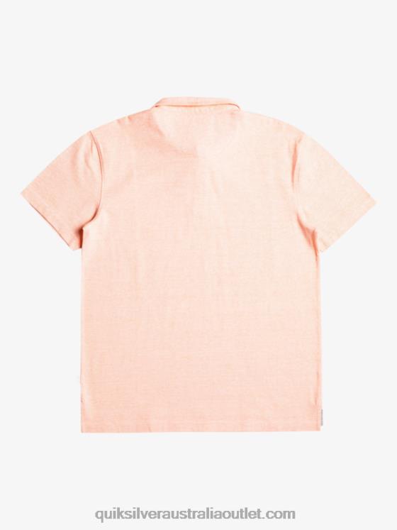 Quiksilver Men Sunset Cruise Short Sleeve Polo Shirt H2N4B480 fresh salmon