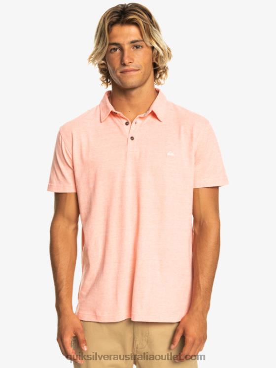 Quiksilver Men Sunset Cruise Short Sleeve Polo Shirt H2N4B480 fresh salmon