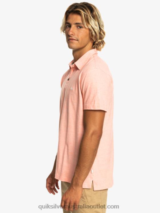 Quiksilver Men Sunset Cruise Short Sleeve Polo Shirt H2N4B480 fresh salmon