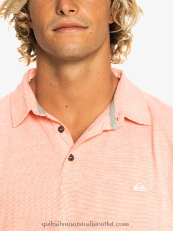Quiksilver Men Sunset Cruise Short Sleeve Polo Shirt H2N4B480 fresh salmon
