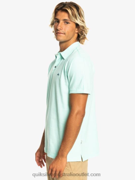 Quiksilver Men Sunset Cruise Short Sleeve Polo Shirt H2N4B481 beach glass