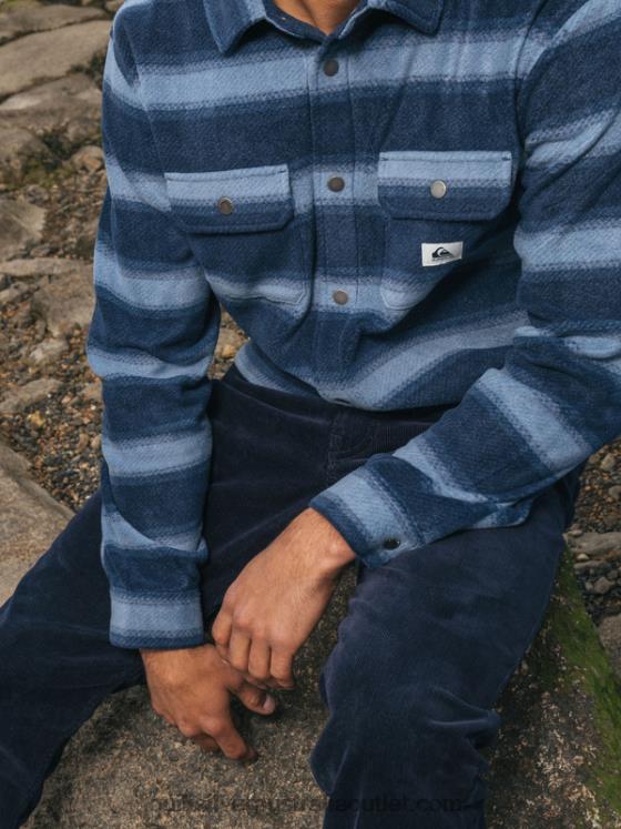 Quiksilver Men Surf Days Long Sleeve Flannel Shirt H2N4B1556 navy blazer flannel stripe