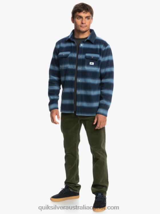 Quiksilver Men Surf Days Long Sleeve Flannel Shirt H2N4B1556 navy blazer flannel stripe