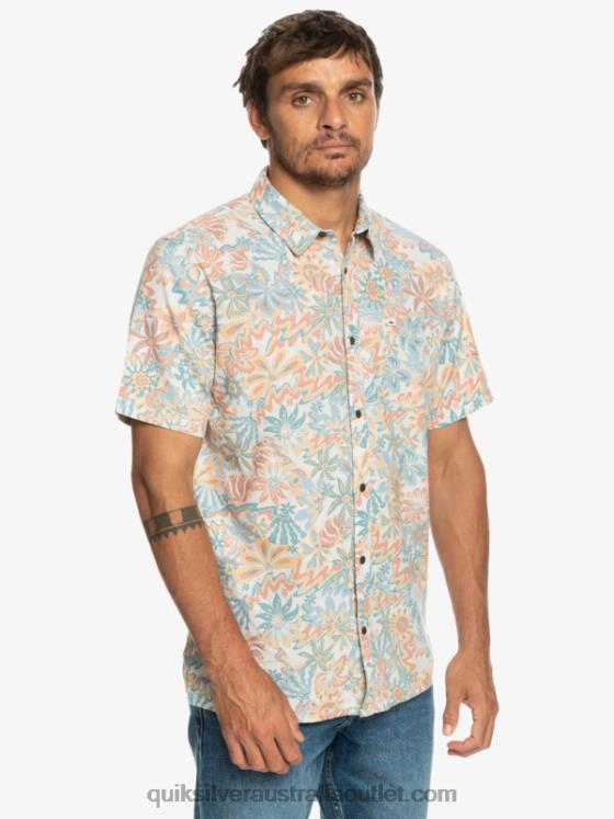 Quiksilver Men Surfadelica Short Sleeve Shirt H2N4B968 birch surfadelica