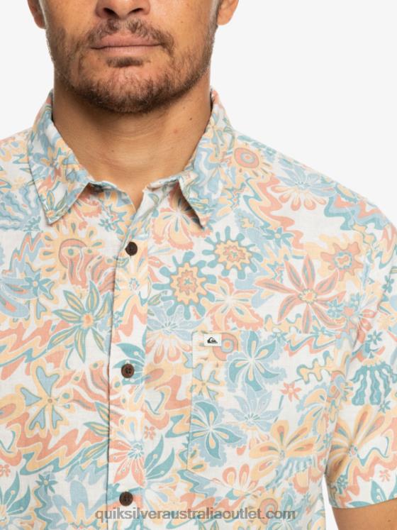 Quiksilver Men Surfadelica Short Sleeve Shirt H2N4B968 birch surfadelica