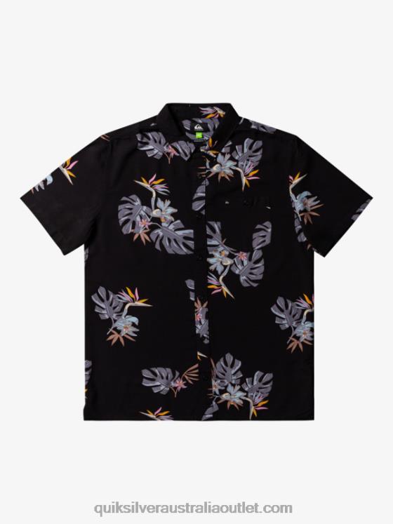 Quiksilver Men The Floral Short Sleeve Shirt H2N4B649 black floral ss