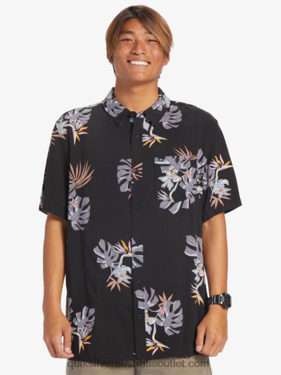 Quiksilver Men The Floral Short Sleeve Shirt H2N4B649 black floral ss