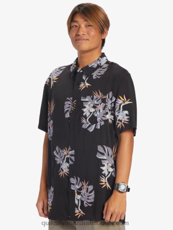 Quiksilver Men The Floral Short Sleeve Shirt H2N4B649 black floral ss