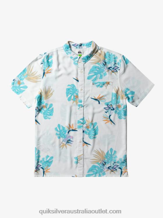 Quiksilver Men The Floral Short Sleeve Shirt H2N4B650 snow white floral ss