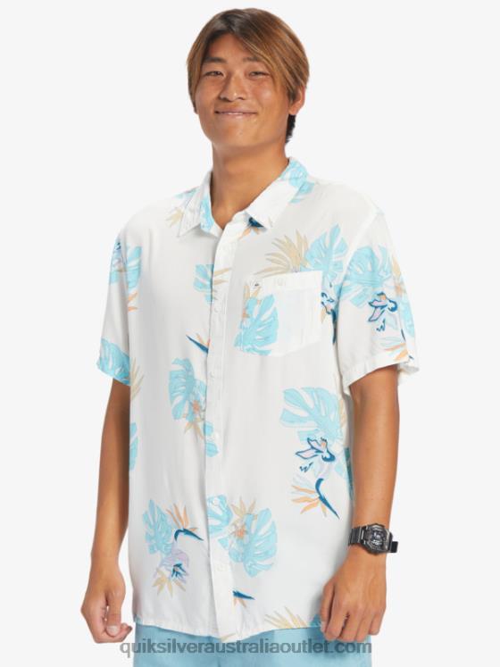 Quiksilver Men The Floral Short Sleeve Shirt H2N4B650 snow white floral ss