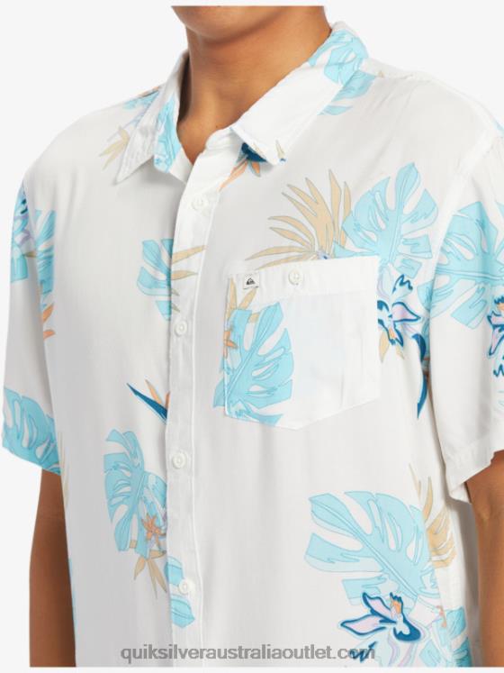 Quiksilver Men The Floral Short Sleeve Shirt H2N4B650 snow white floral ss