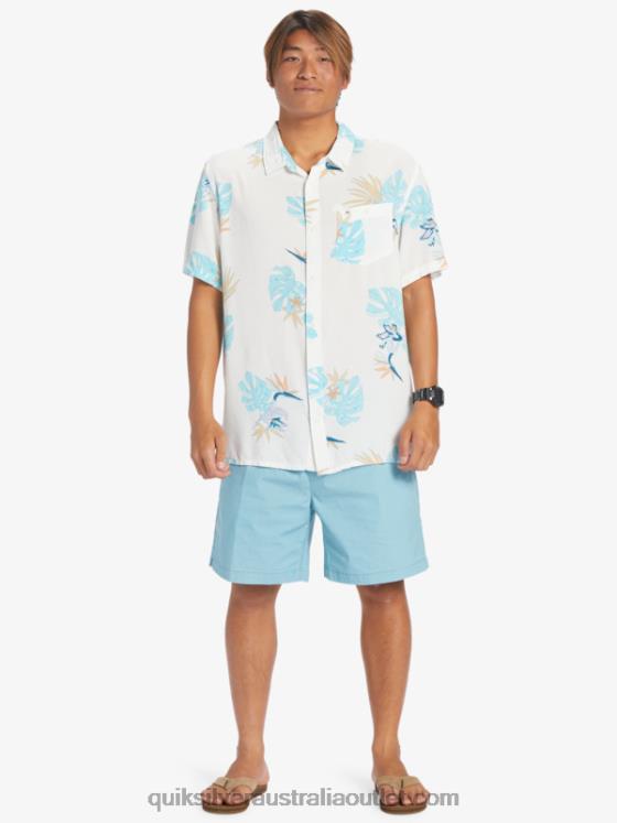 Quiksilver Men The Floral Short Sleeve Shirt H2N4B650 snow white floral ss