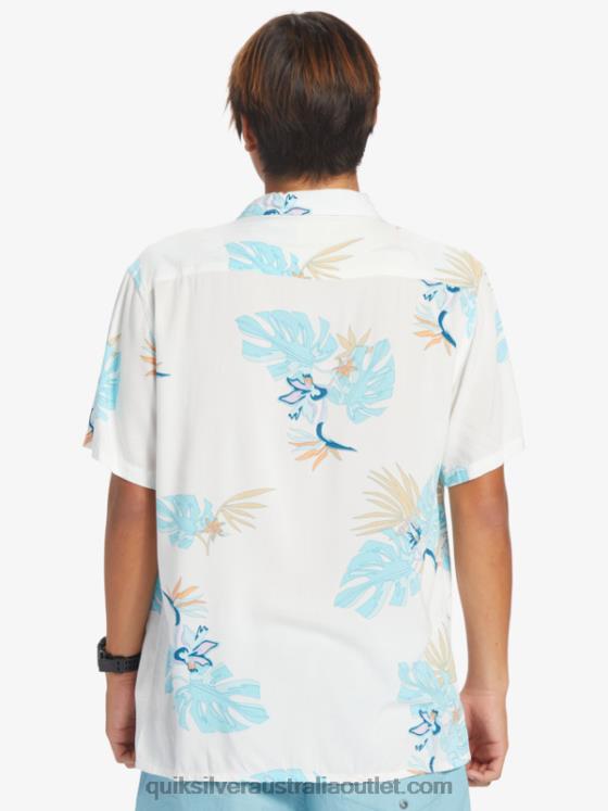 Quiksilver Men The Floral Short Sleeve Shirt H2N4B650 snow white floral ss