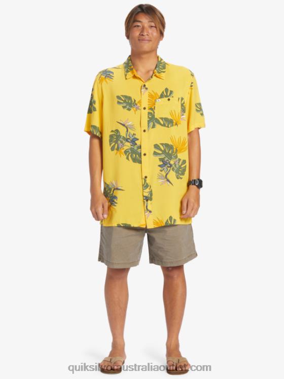 Quiksilver Men The Floral Short Sleeve Shirt H2N4B651 yolk floral ss