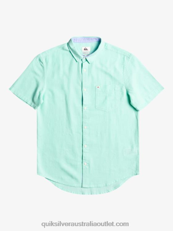Quiksilver Men Time Box Short Sleeve Shirt H2N4B1360 beach glass