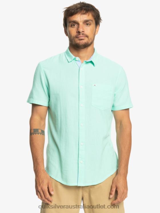 Quiksilver Men Time Box Short Sleeve Shirt H2N4B1360 beach glass