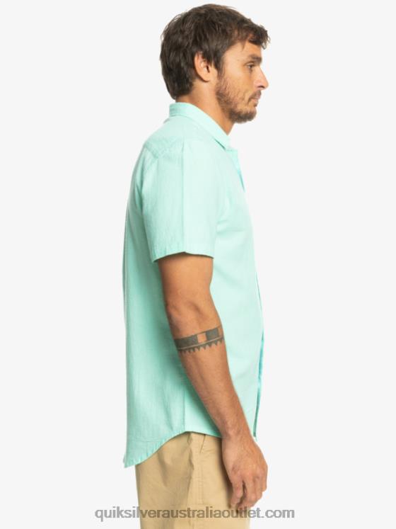 Quiksilver Men Time Box Short Sleeve Shirt H2N4B1360 beach glass