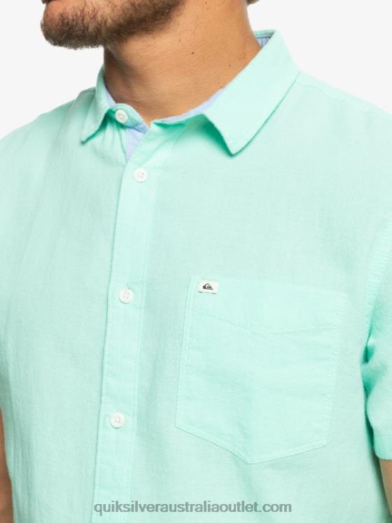 Quiksilver Men Time Box Short Sleeve Shirt H2N4B1360 beach glass