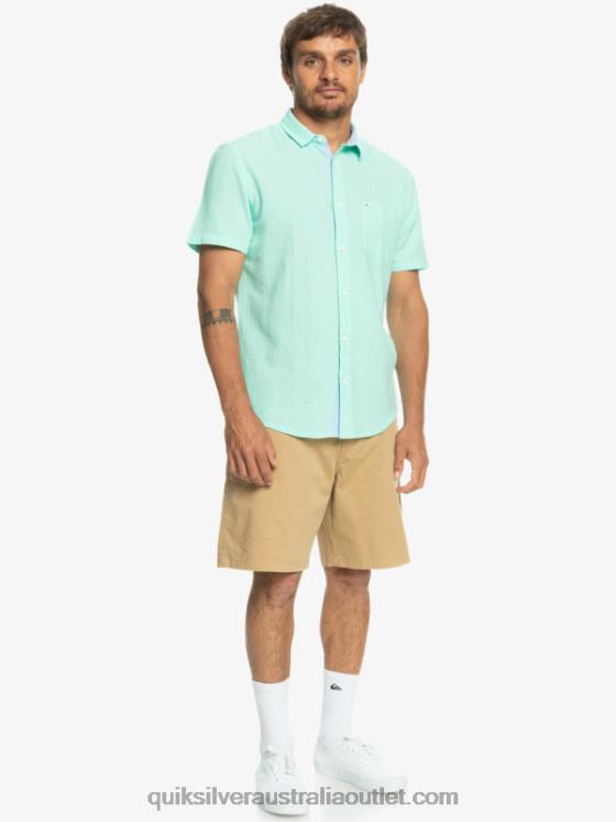 Quiksilver Men Time Box Short Sleeve Shirt H2N4B1360 beach glass