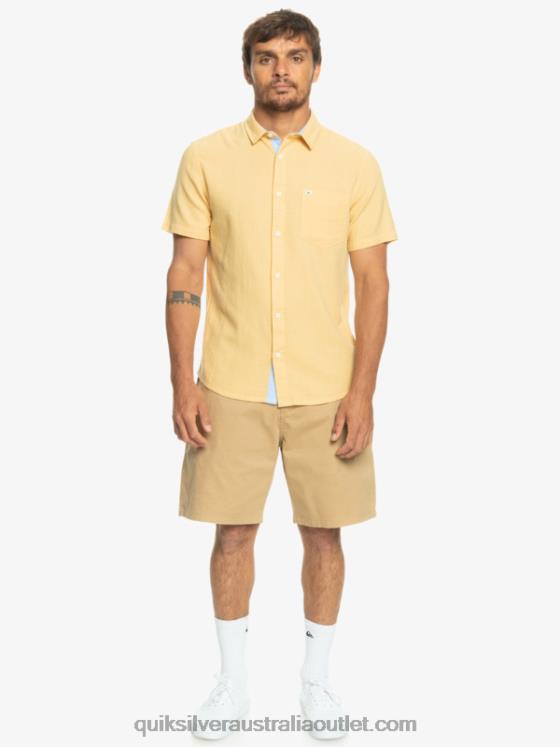 Quiksilver Men Time Box Short Sleeve Shirt H2N4B1361 wheat