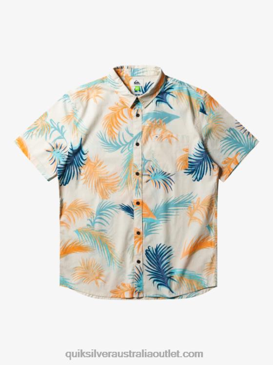 Quiksilver Men Tropical Glitch Short Sleeve Shirt H2N4B550 birch tropical glitch