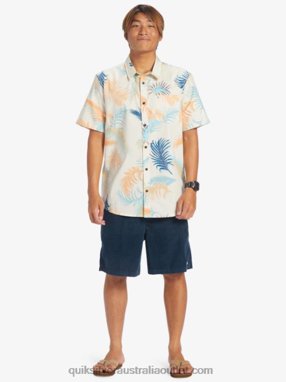Quiksilver Men Tropical Glitch Short Sleeve Shirt H2N4B550 birch tropical glitch