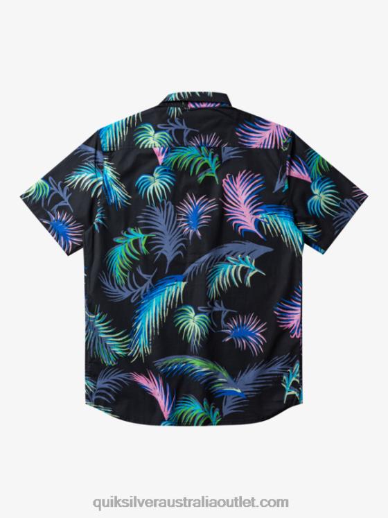 Quiksilver Men Tropical Glitch Short Sleeve Shirt H2N4B551 black tropical glitch