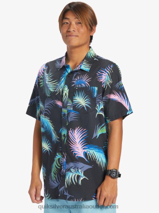 Quiksilver Men Tropical Glitch Short Sleeve Shirt H2N4B551 black tropical glitch