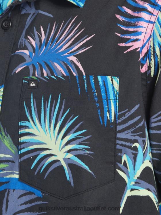 Quiksilver Men Tropical Glitch Short Sleeve Shirt H2N4B551 black tropical glitch