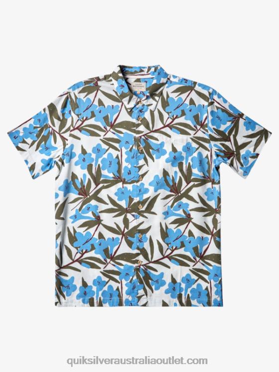 Quiksilver Men Waterman Around Bush Short Sleeve Shirt H2N4B473 dusk blue around town