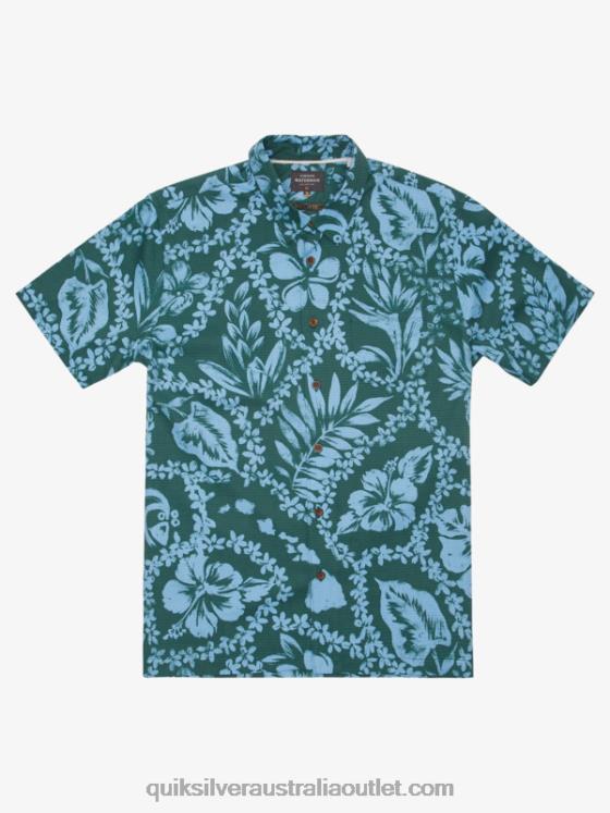 Quiksilver Men Waterman Arrival Lei Short Sleeve Shirt H2N4B1108 smoke pine arrival lei