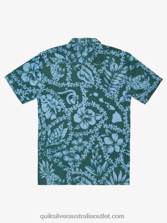 Quiksilver Men Waterman Arrival Lei Short Sleeve Shirt H2N4B1108 smoke pine arrival lei