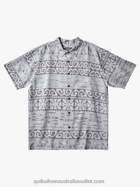 Quiksilver Men Waterman At Trees Short Sleeve Shirt H2N4B292 harbor mist at trees