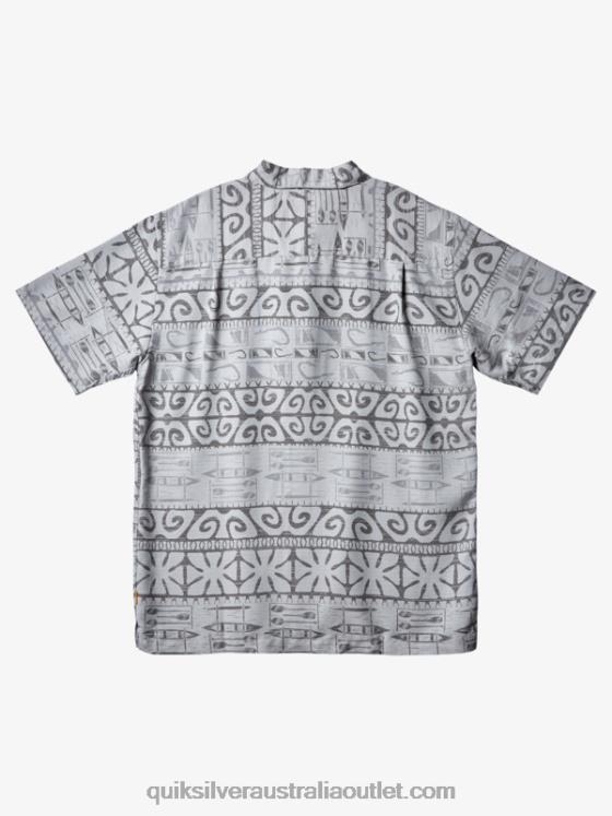 Quiksilver Men Waterman At Trees Short Sleeve Shirt H2N4B292 harbor mist at trees