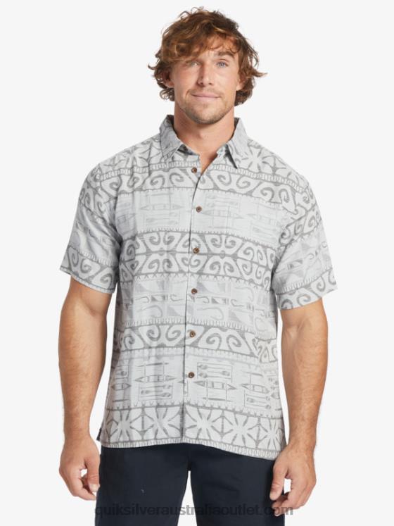 Quiksilver Men Waterman At Trees Short Sleeve Shirt H2N4B292 harbor mist at trees