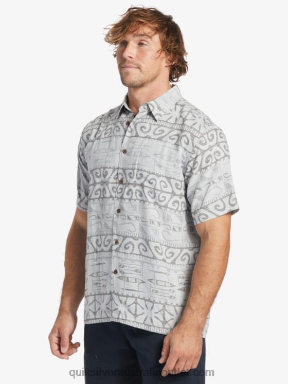 Quiksilver Men Waterman At Trees Short Sleeve Shirt H2N4B292 harbor mist at trees