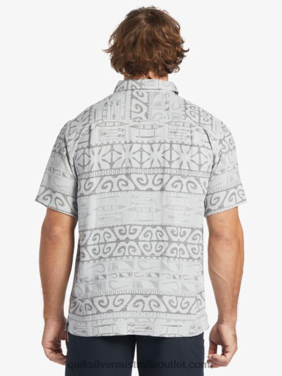 Quiksilver Men Waterman At Trees Short Sleeve Shirt H2N4B292 harbor mist at trees