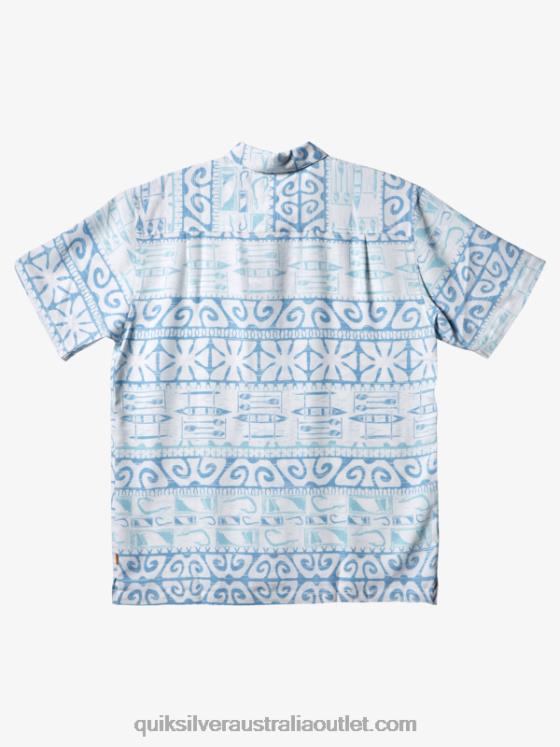 Quiksilver Men Waterman At Trees Short Sleeve Shirt H2N4B293 dusk blue at trees