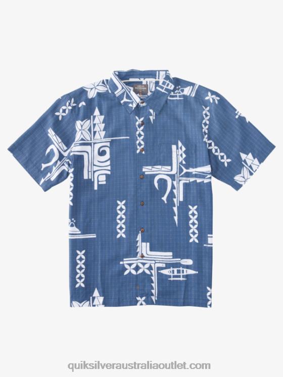 Quiksilver Men Waterman Big Catch Short Sleeve Shirt H2N4B862 ensign blue big catch