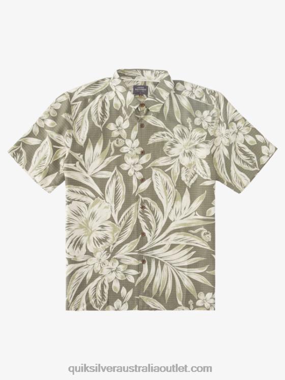 Quiksilver Men Waterman Brunch Time Short Sleeve Shirt H2N4B1334 dusty olive brunch days