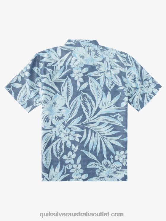Quiksilver Men Waterman Brunch Time Short Sleeve Shirt H2N4B1335 ensign blue brunch days