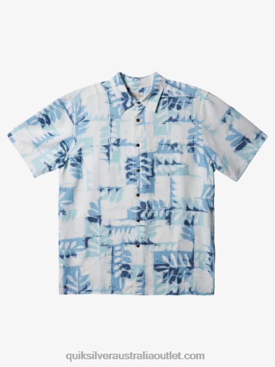 Quiksilver Men Waterman Canoes Reef Technical Short Sleeve Shirt H2N4B399 dusk blue canoes reef w