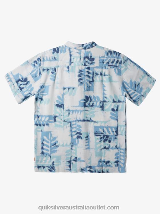 Quiksilver Men Waterman Canoes Reef Technical Short Sleeve Shirt H2N4B399 dusk blue canoes reef w