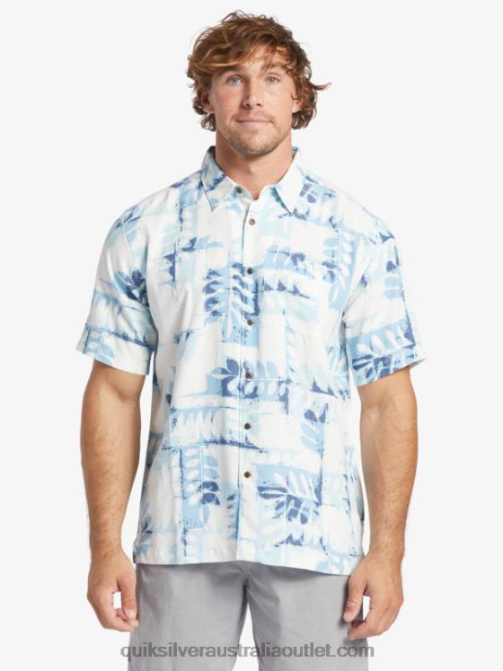 Quiksilver Men Waterman Canoes Reef Technical Short Sleeve Shirt H2N4B399 dusk blue canoes reef w