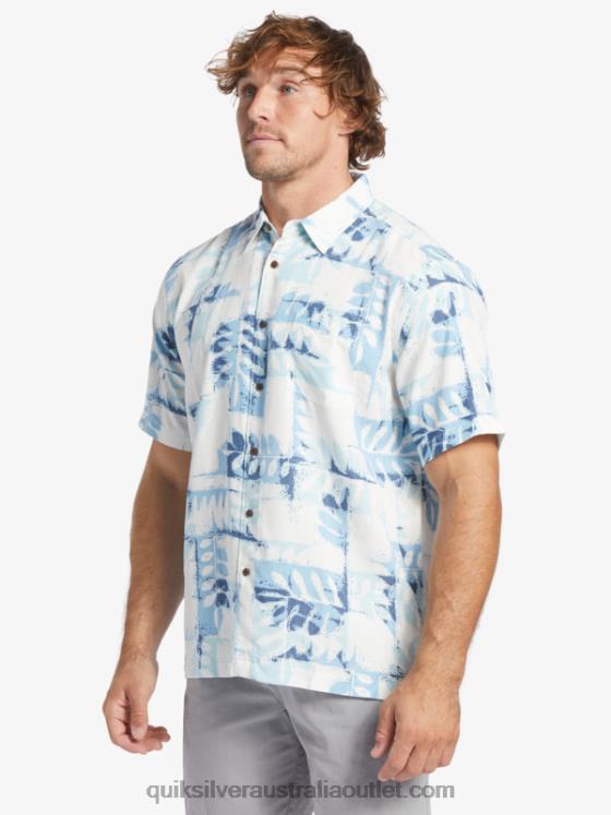 Quiksilver Men Waterman Canoes Reef Technical Short Sleeve Shirt H2N4B399 dusk blue canoes reef w