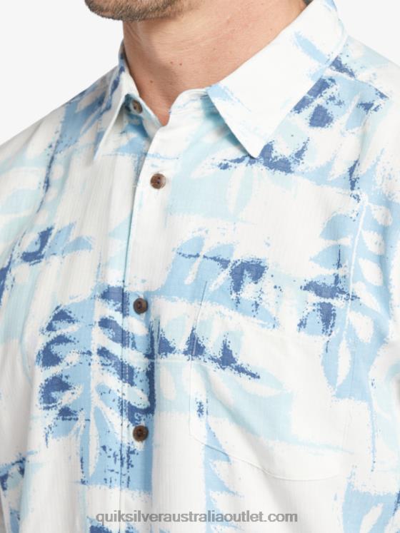 Quiksilver Men Waterman Canoes Reef Technical Short Sleeve Shirt H2N4B399 dusk blue canoes reef w