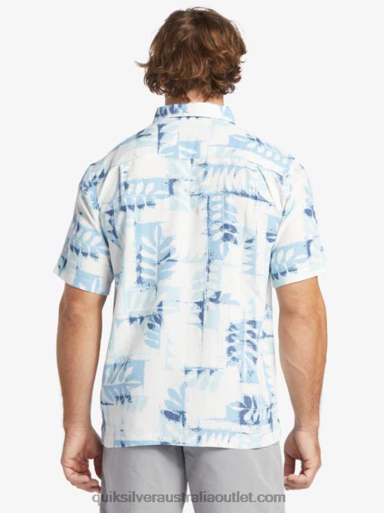 Quiksilver Men Waterman Canoes Reef Technical Short Sleeve Shirt H2N4B399 dusk blue canoes reef w